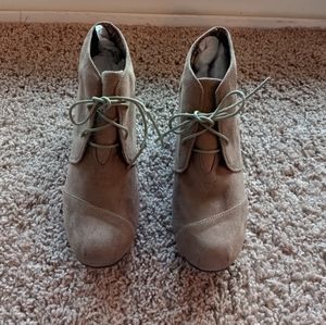 Forever Link Faux Suede Patricia Booties NWOB